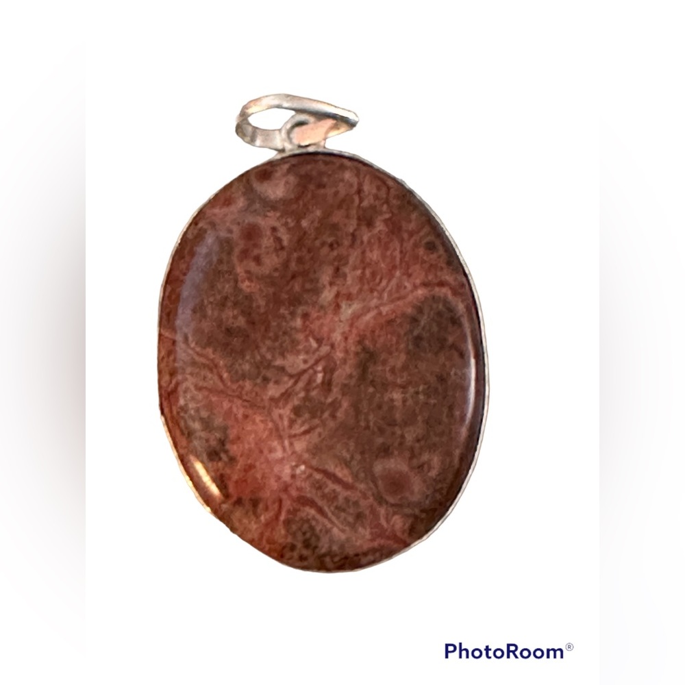 Red Orange Jasper Oval Pendant